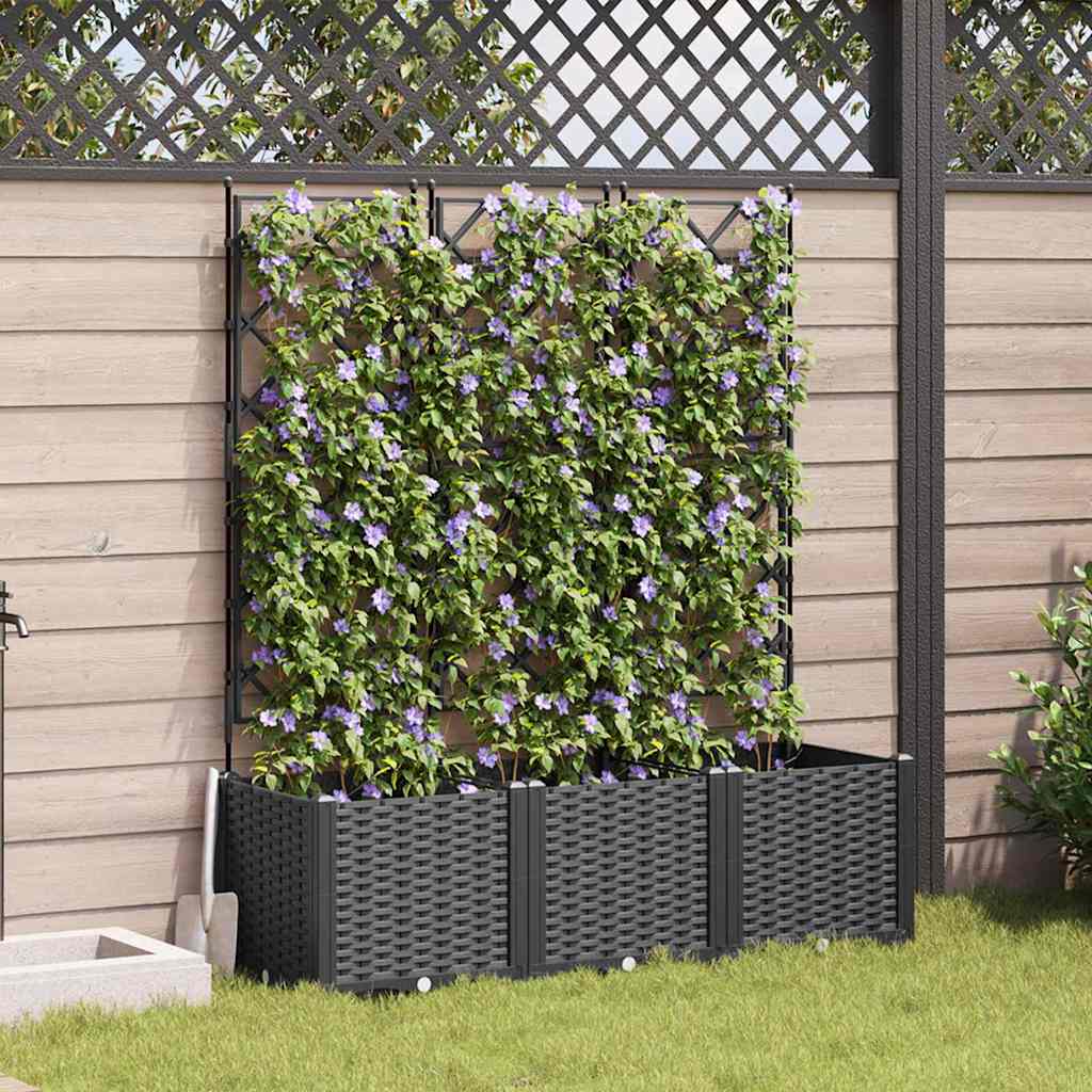 LIHRIDG Garden Planter 3 pcs 120x40x143 cm Steel - Black - Design Hut