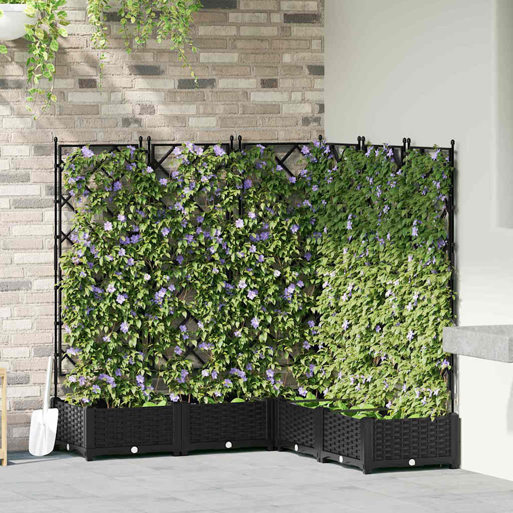LIHRIDG Garden Planter 5 pcs 120x120x125.5 cm Steel - Black - Design Hut