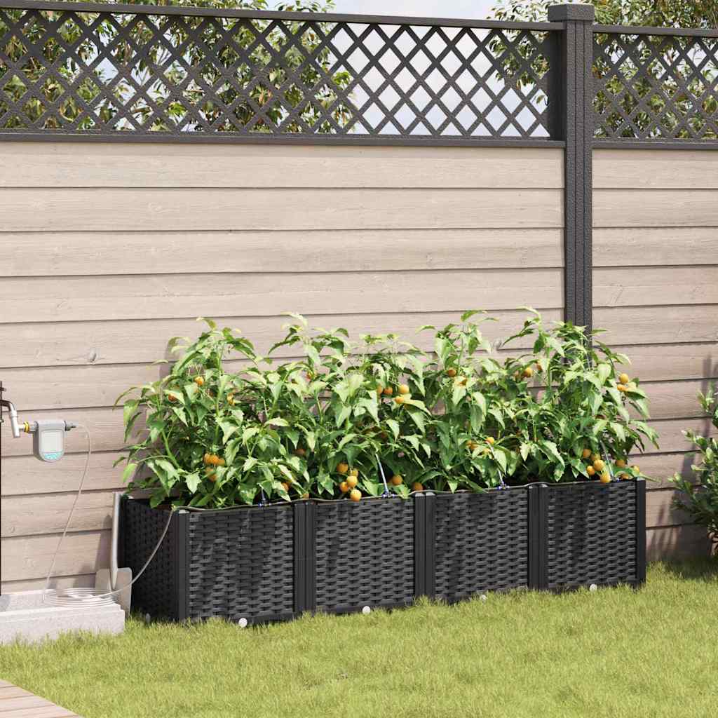 LIHRIDG Garden Planter 4 pcs Steel - Black - Design Hut