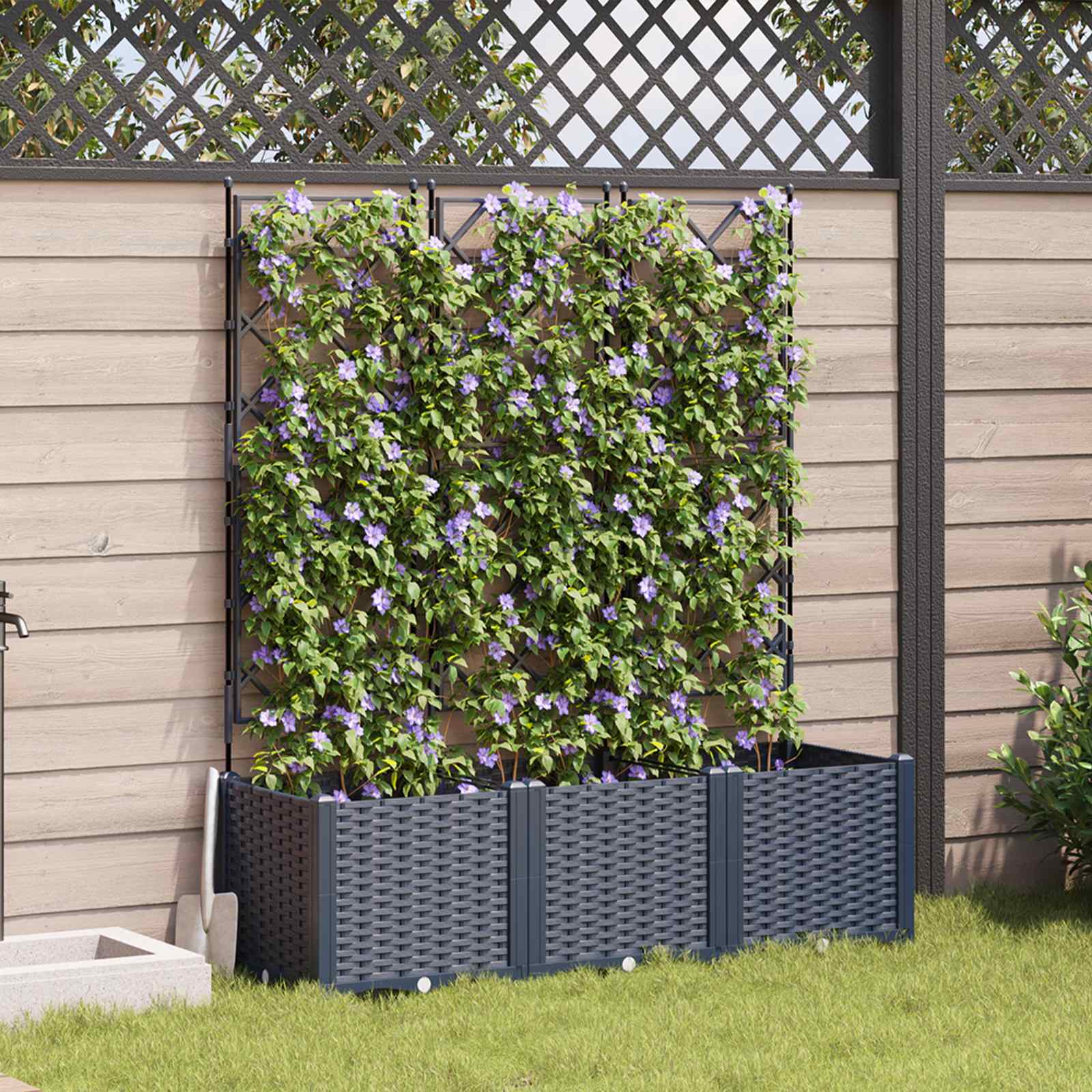 LIHRIDG Garden Planter 3 pcs 120x40x143 cm Steel - Grey - Design Hut