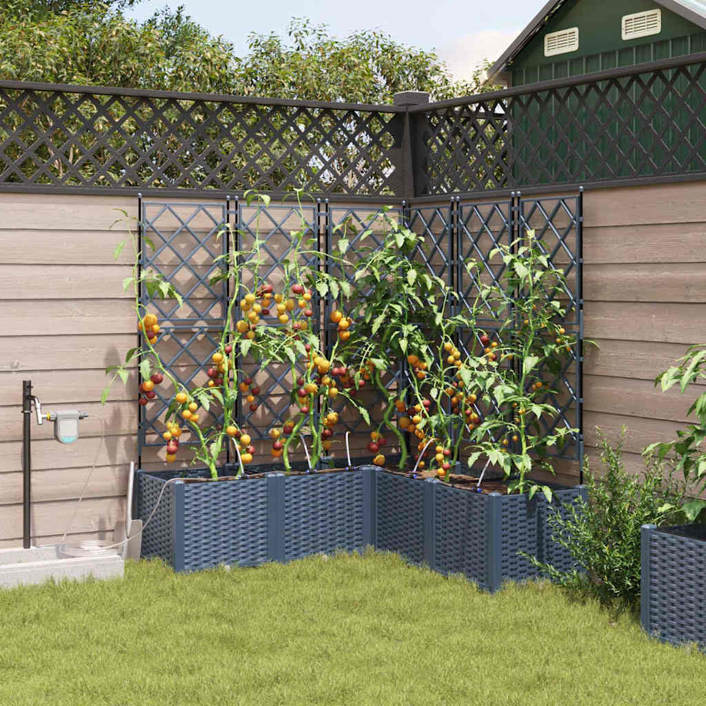 LIHRIDG Garden Planter 5 pcs Steel - Grey - Design Hut