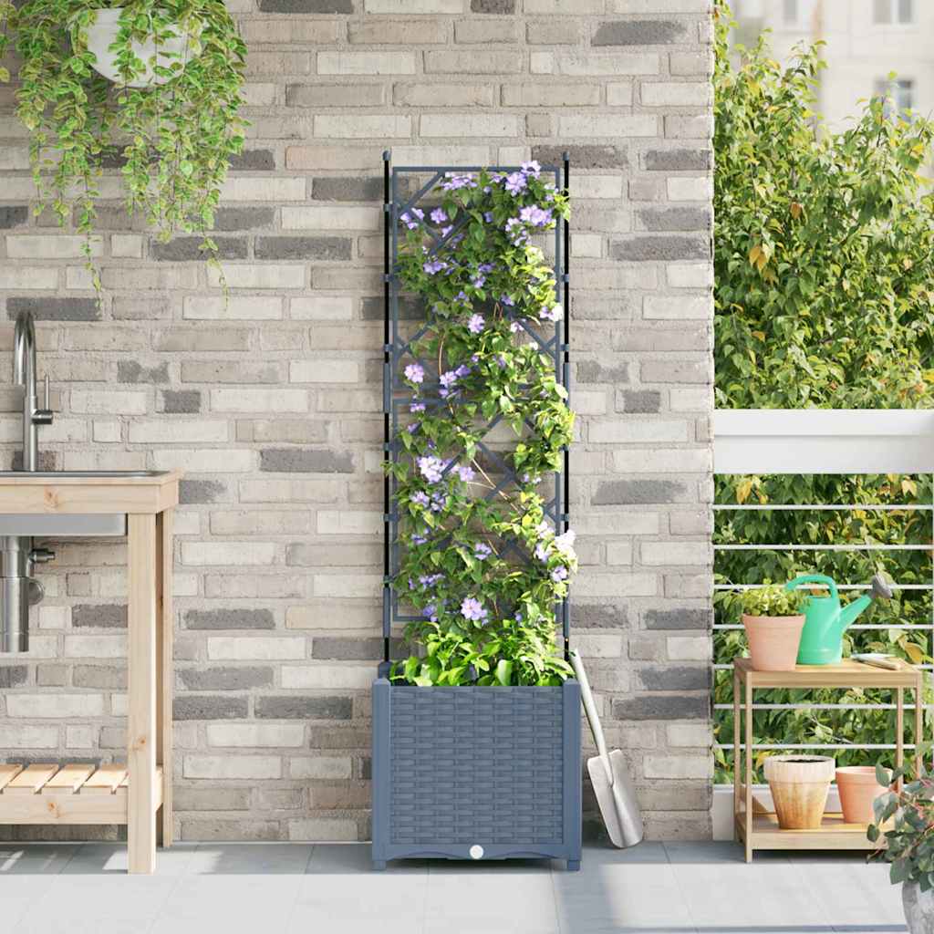 LIHRIDG Garden Planter LiGht 40x40x143 cm Steel - Grey - Design Hut