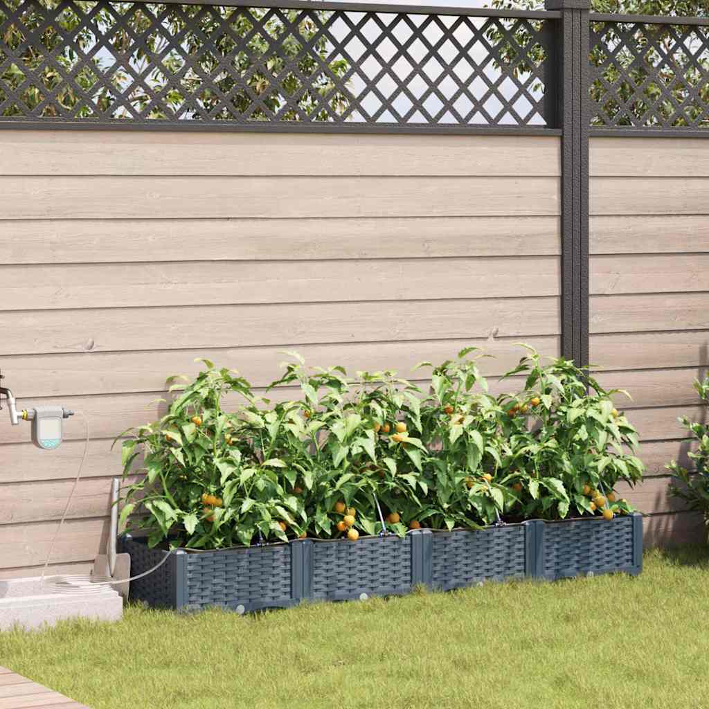 LIHRIDG Garden Planter 4 pcs LiGht Steel - Grey - Design Hut