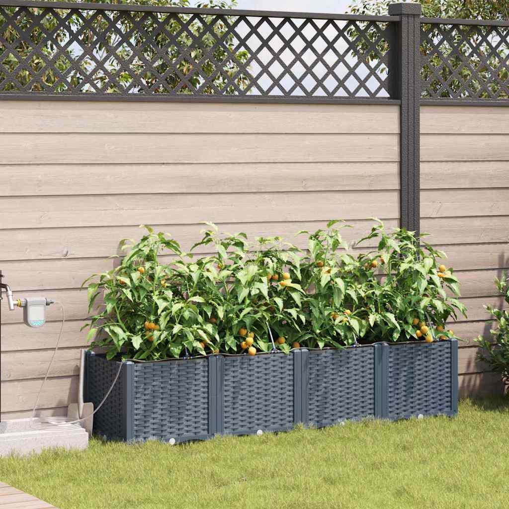 LIHRIDG Garden Planter 4 pcs LiGht Steel - Grey - Design Hut