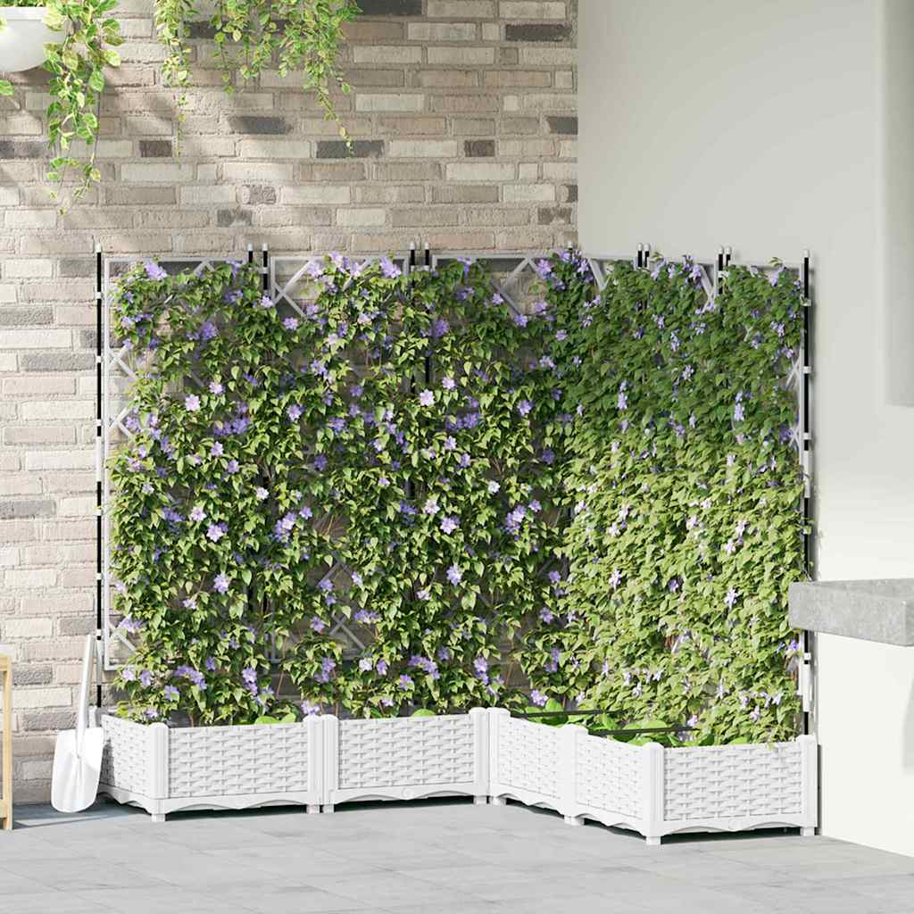LIHRIDG Garden Planter 5 pcs 120x120x125.5 cm Steel - White - Design Hut
