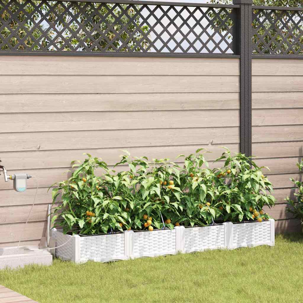 LIHRIDG Garden Planter 4 pcs Steel - White - Design Hut