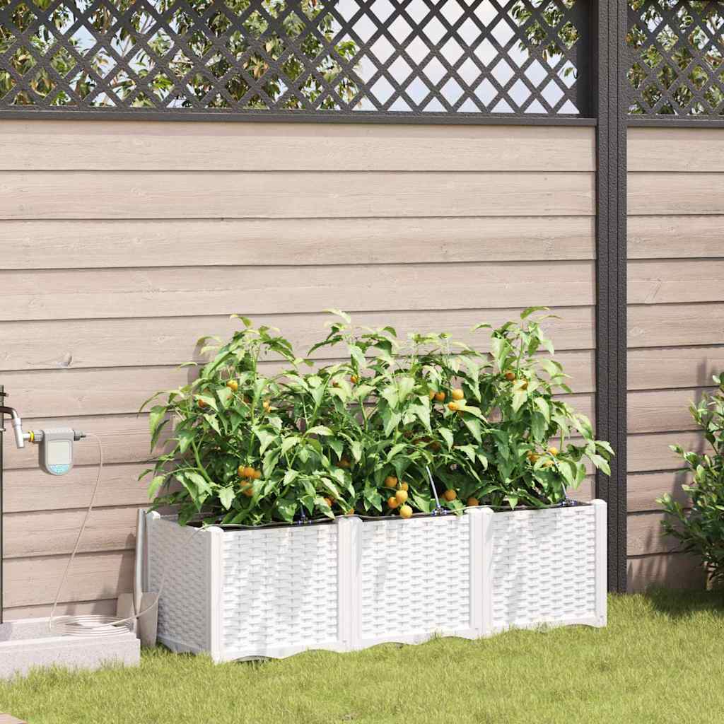 LIHRIDG Garden Planter 3 pcs Steel - White - Design Hut
