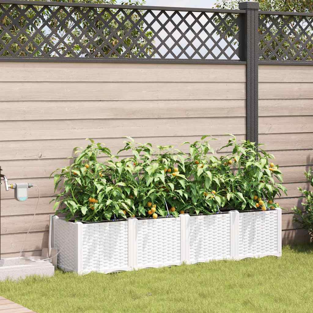 LIHRIDG Garden Planter 4 pcs Steel - White - Design Hut