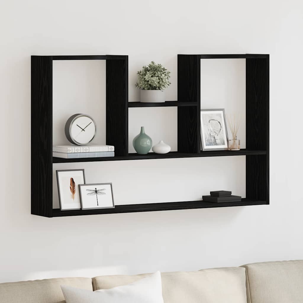 Wall Shelf Black Oak 99x15x60 cm Engineered Wood - Unbeatable Bargains