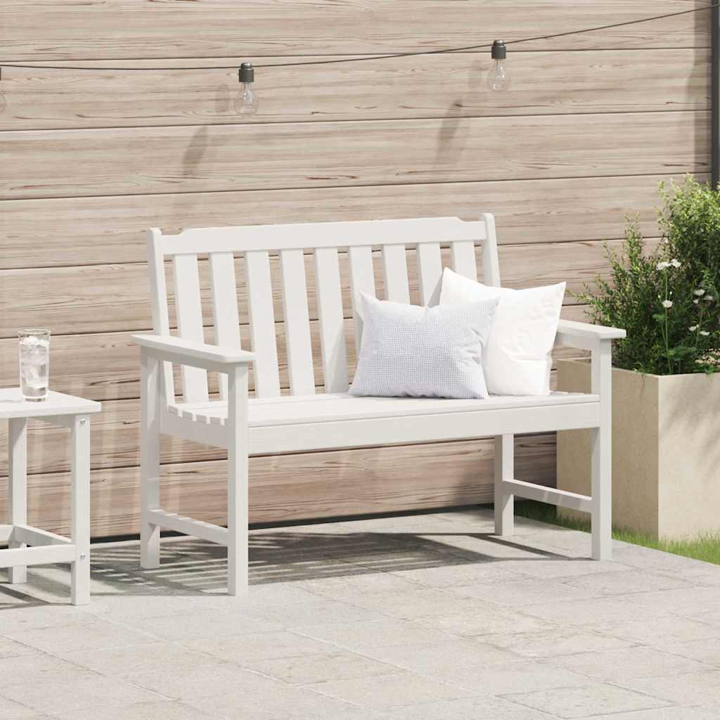 Garden Bench White 120 cm HDPE - Charlotte Dunes