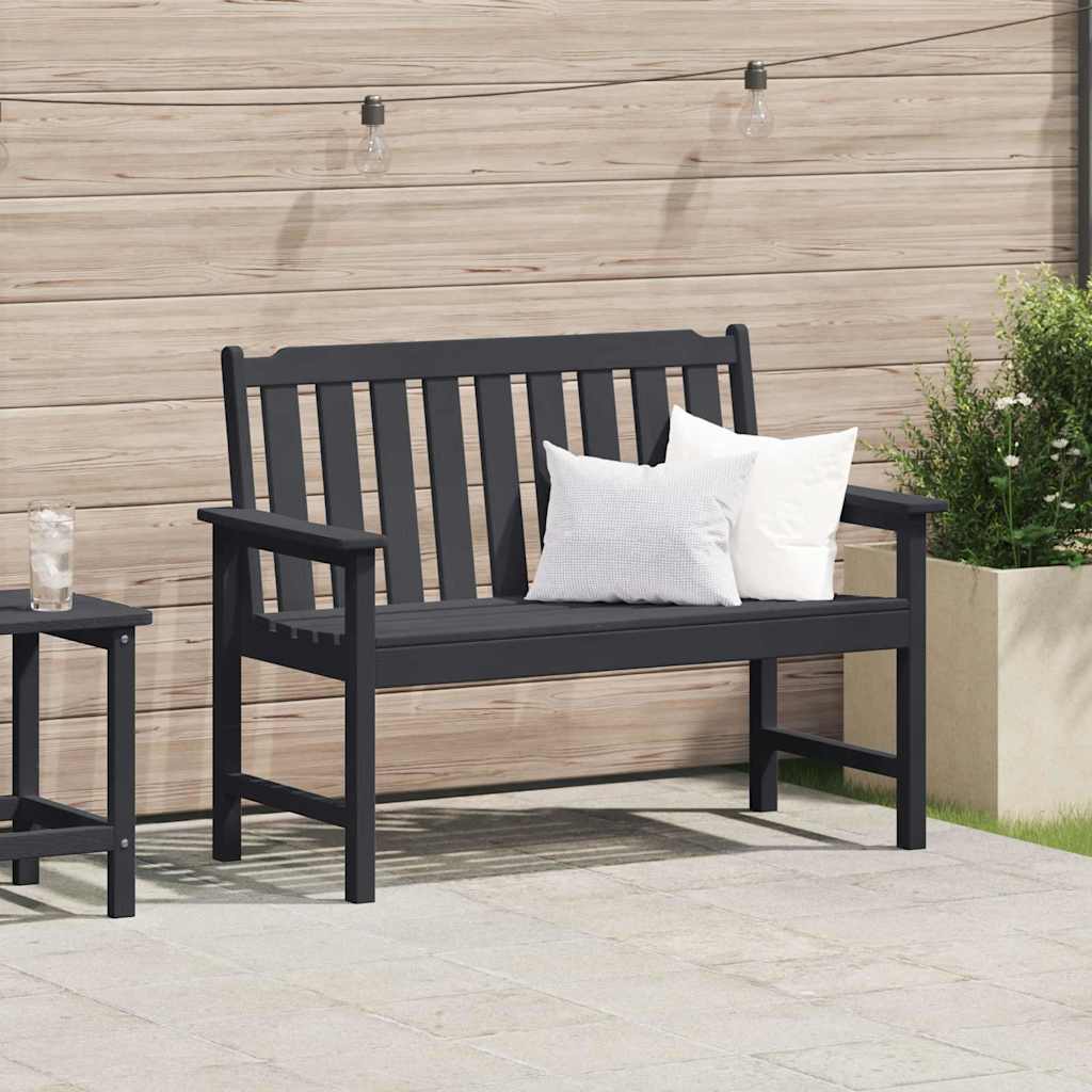 Garden Bench Black 120 cm HDPE - Casper Homes