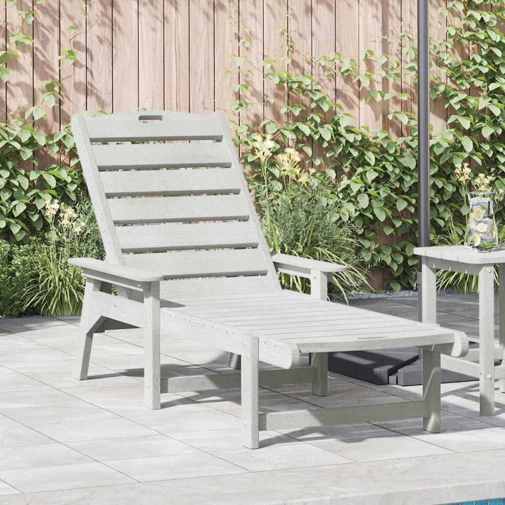 Sun Lounger White 53x162x98.5 cm HDPE - Charlotte Dunes