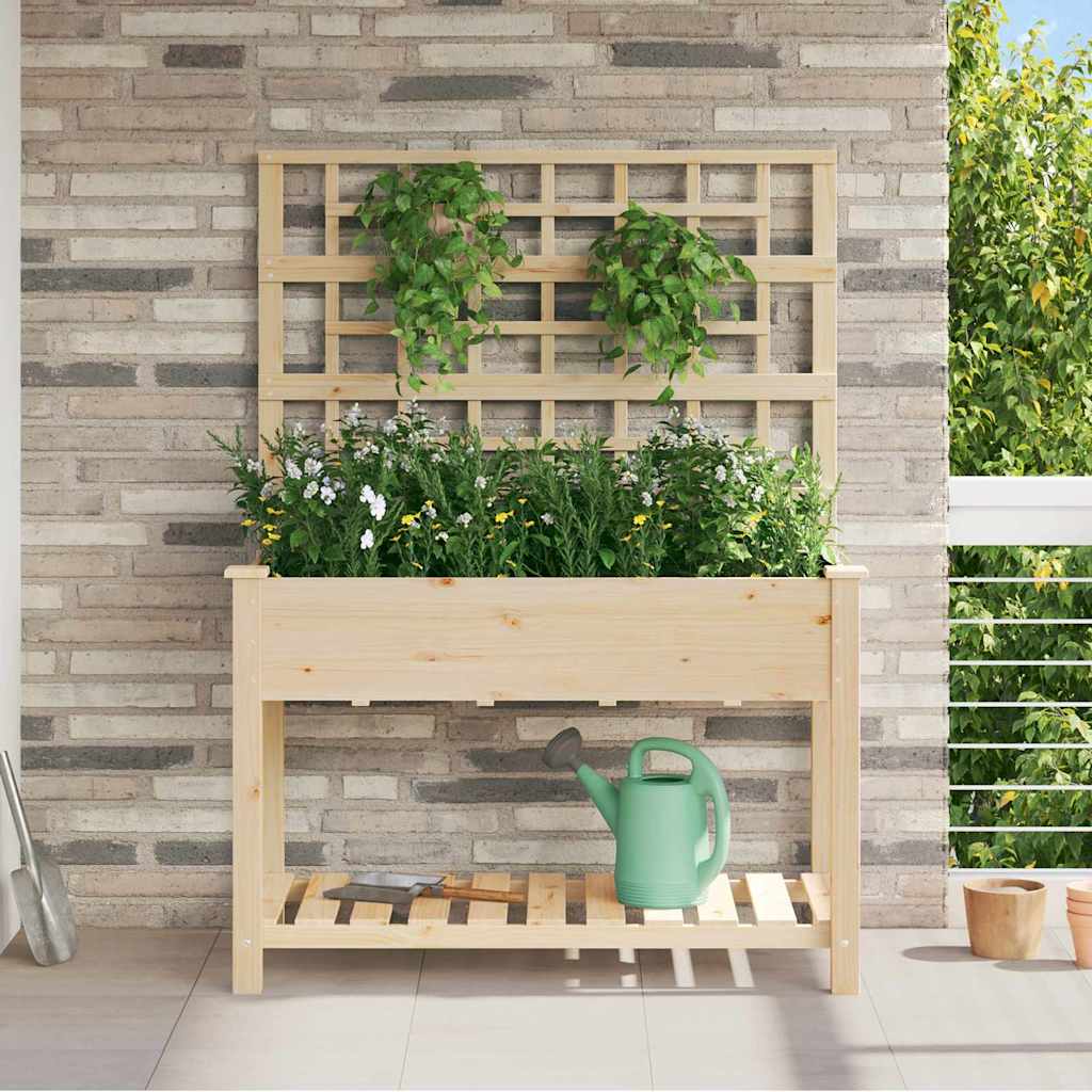 PADEN Garden Planter 115x60.5x153 cm Solid Fir Wood - Beige - Design Hut