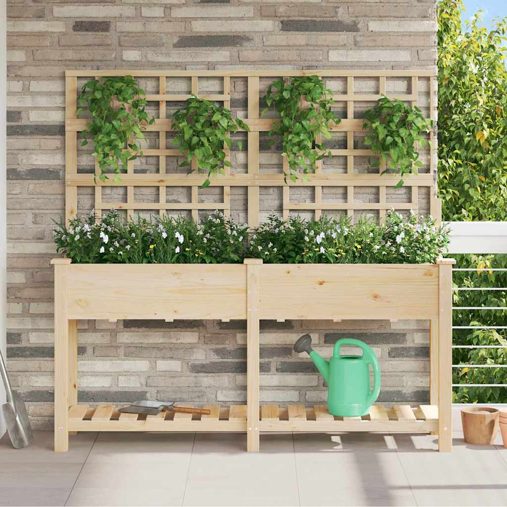 PADEN Garden Planter 161x46x152.5 cm Solid Fir Wood - Beige - Design Hut