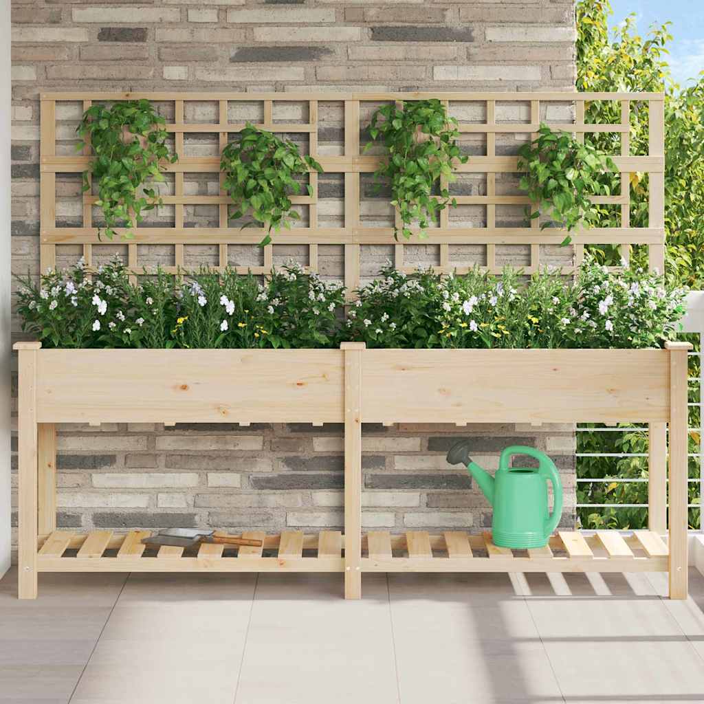 PADEN Garden Planter 203.5x54x152.5 cm Solid Fir Wood - Beige - Design Hut