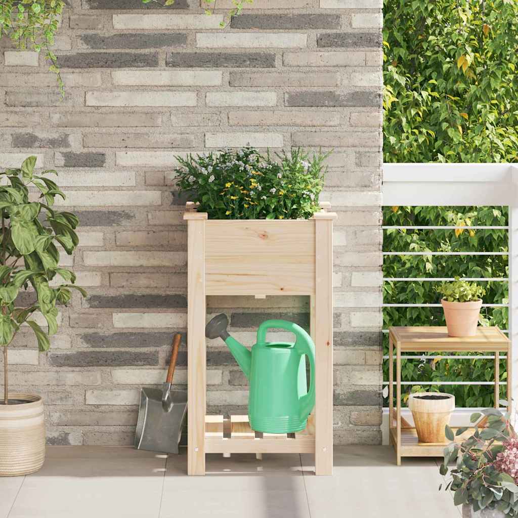 PADEN Garden Planter 45x45x76.5 cm Solid Fir Wood - Beige - Design Hut