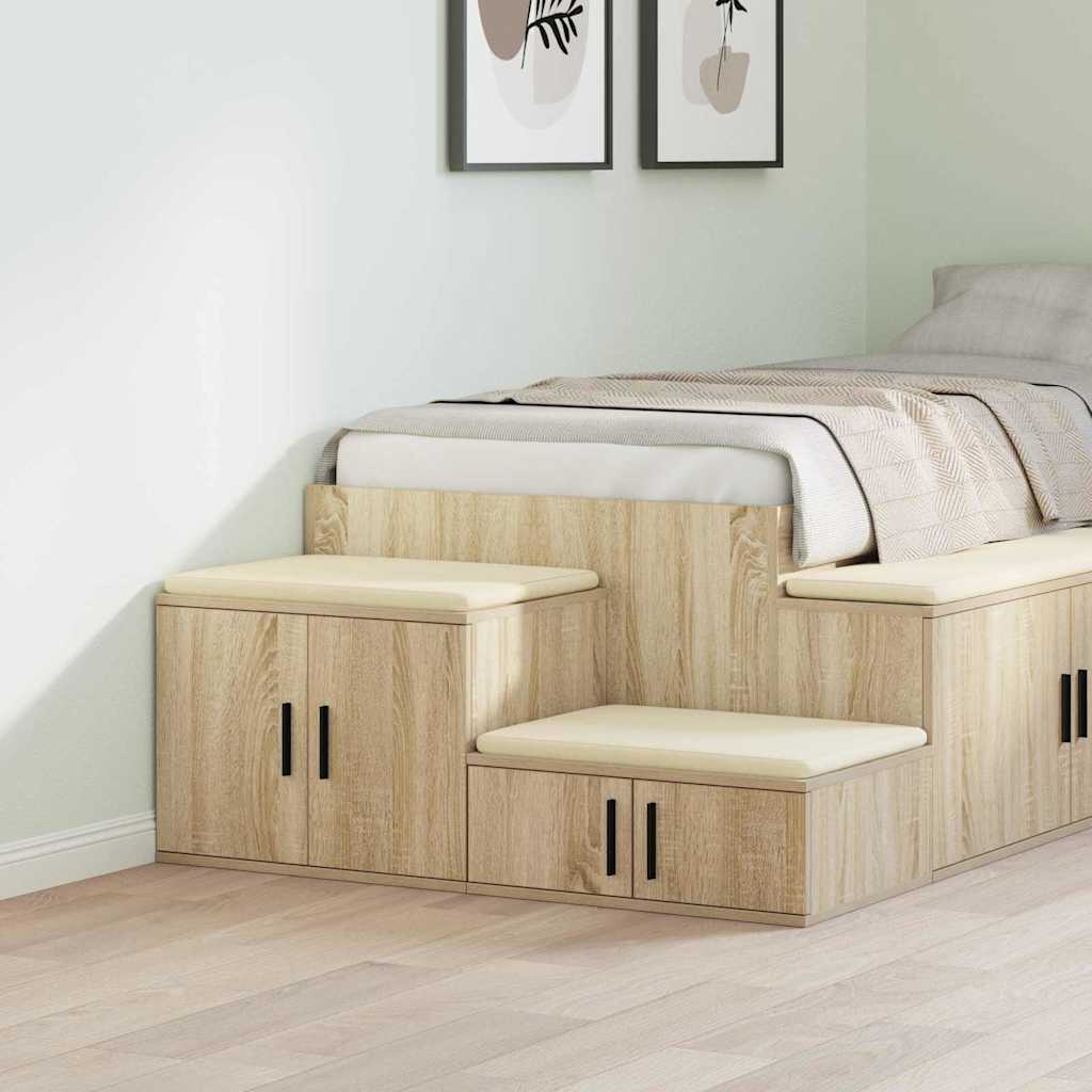 Storage Cabinet in Sonoma Oak - 118x41x40 cm, Made of Engineered Wood - Merkel Designers