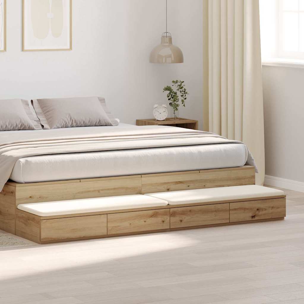 Bed Drawers Artisan Oak 200x36.5x16.5 cm Engineered Wood - Tyrell & Tyrell