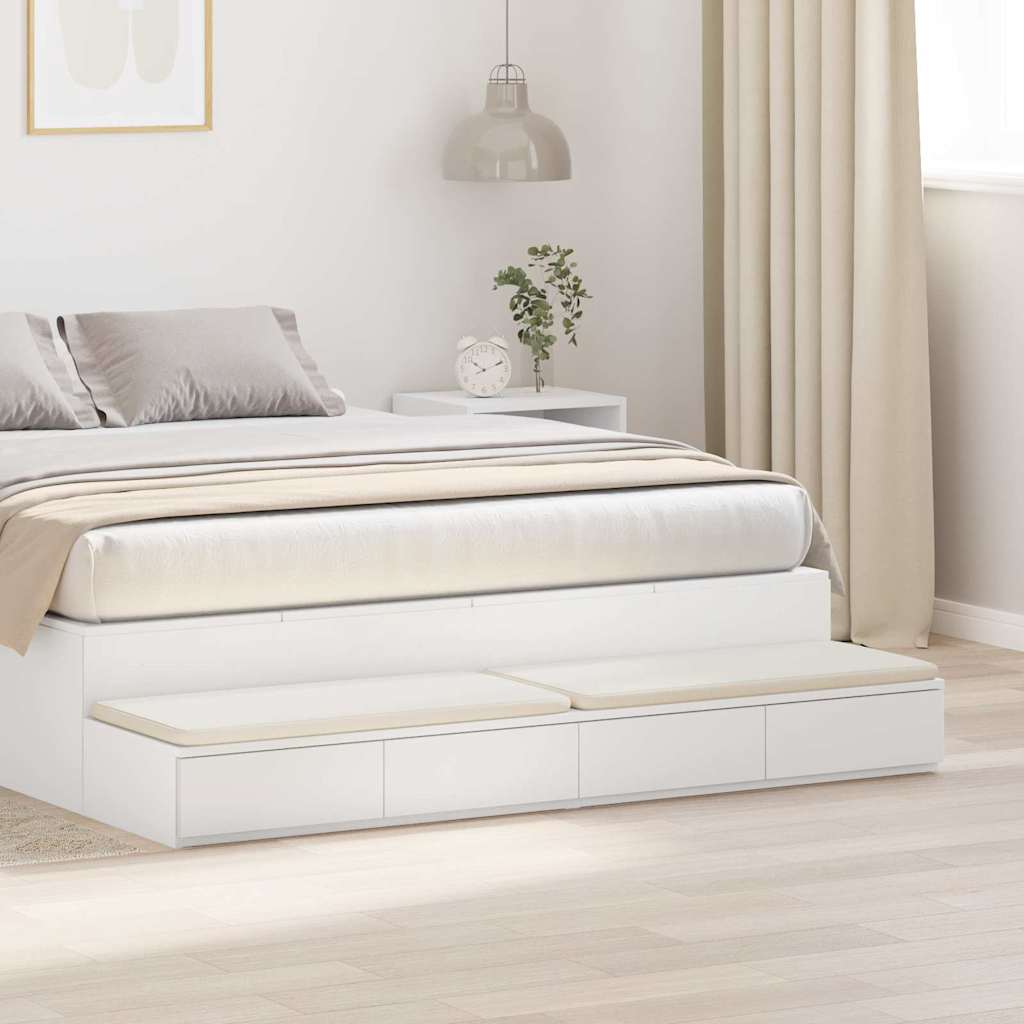 Bed Drawers White 150x36,5x16,5 cm Engineered Wood - Merkel Designers