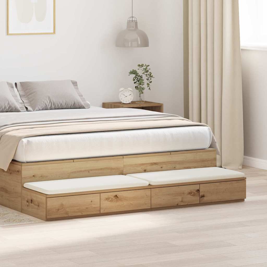 Bed Drawers Artisan Oak 150x36,5x16,5 cm Engineered Wood - Merlin Deals