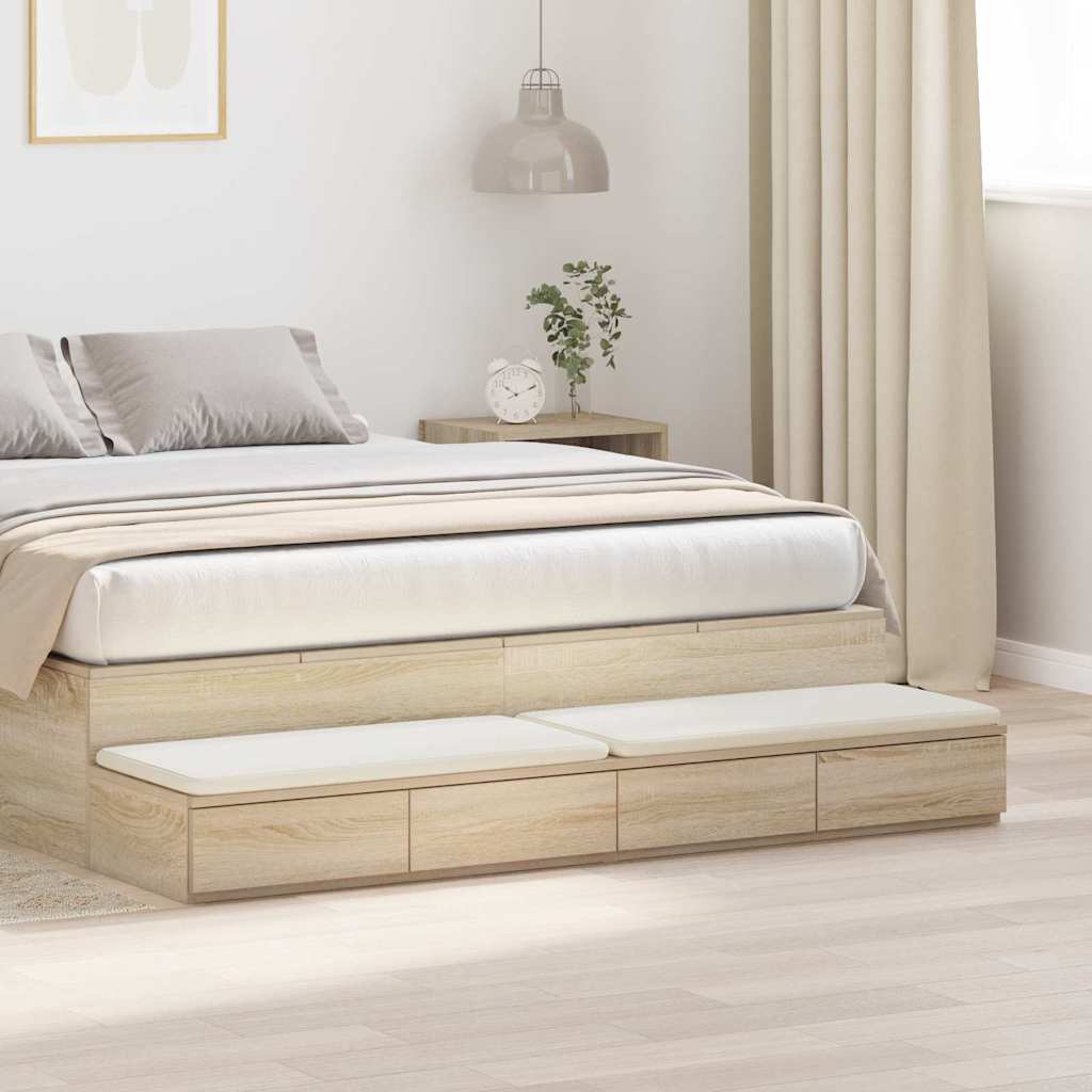 Bed Drawers Sonoma Oak 160x36.5x16.5 cm Engineered Wood - All Things Good