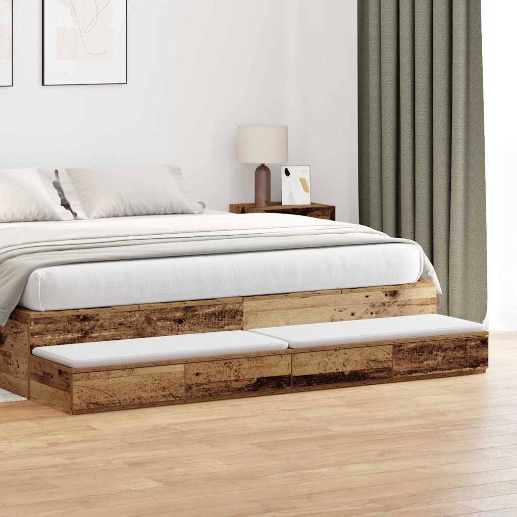 Bed Drawers Old Wood 180x36.5x16.5 cm Engineered Wood - Merkel Designers