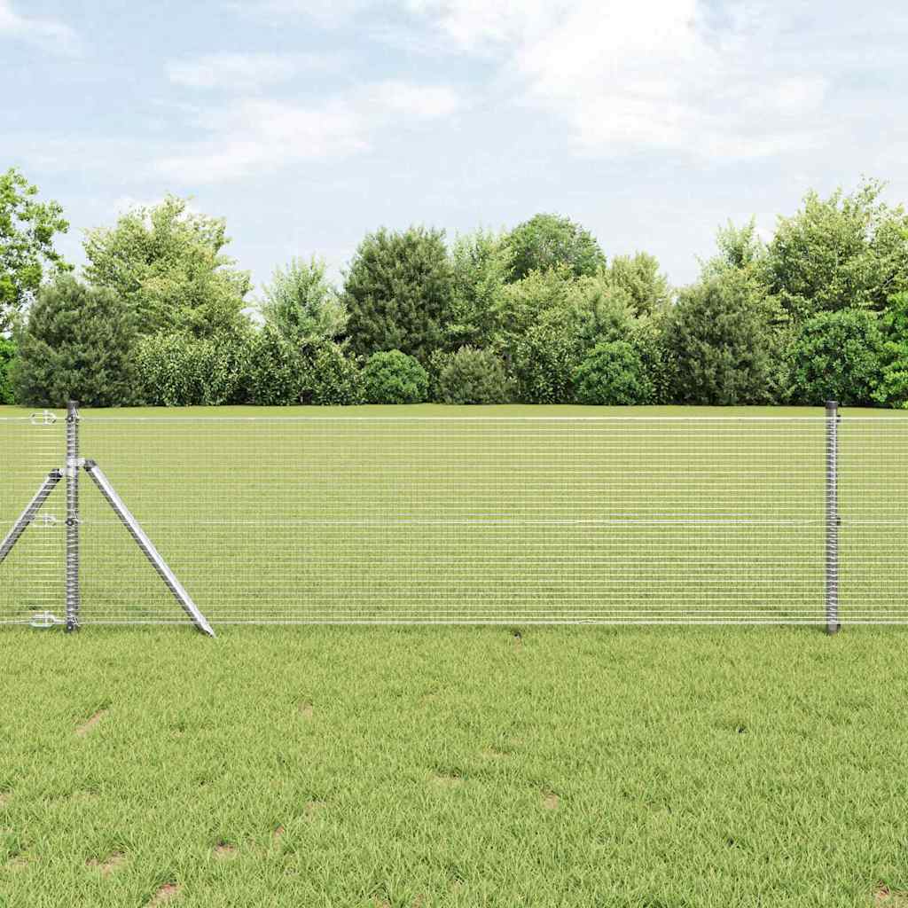 Welded Wire Fence 0.5x50 m Galvanised Steel - Unbeatable Bargains