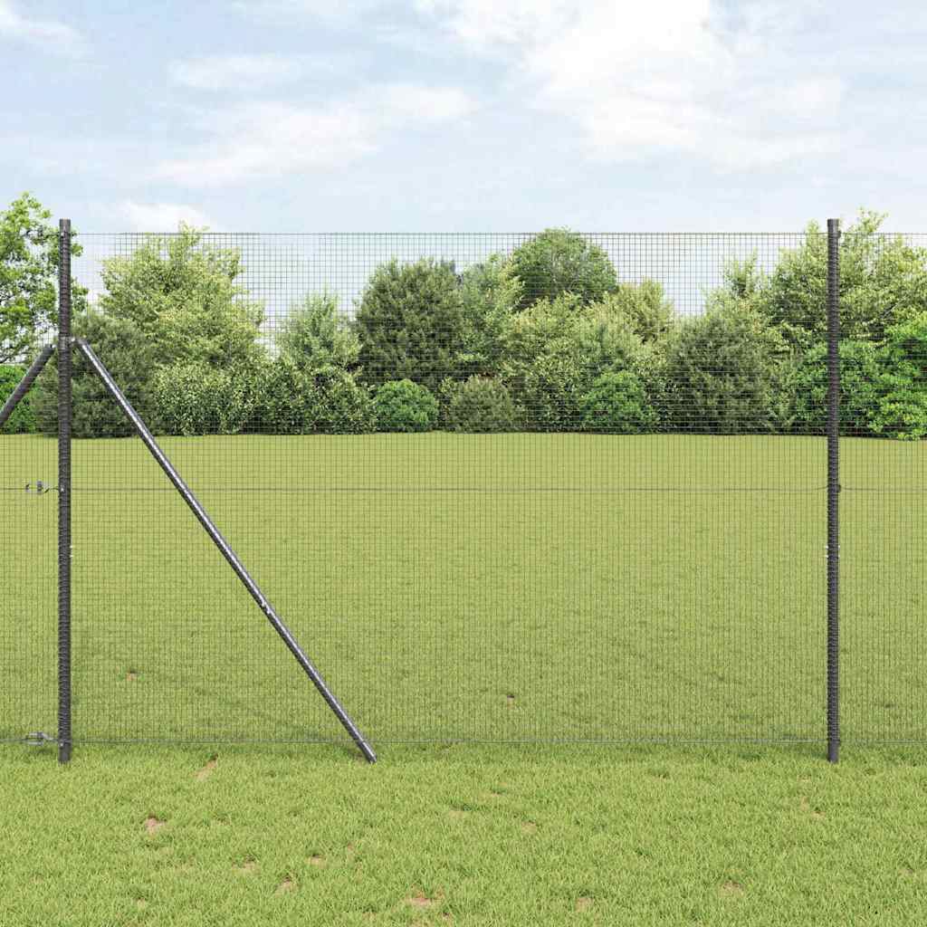 Welded Wire Fence Grey 1.5x10 m Steel - Decor Base