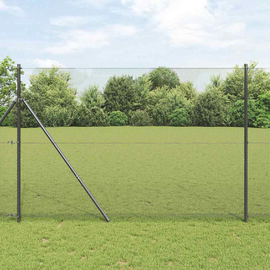 Welded Wire Fence Grey 1.6x25 m Steel - Casper Homes