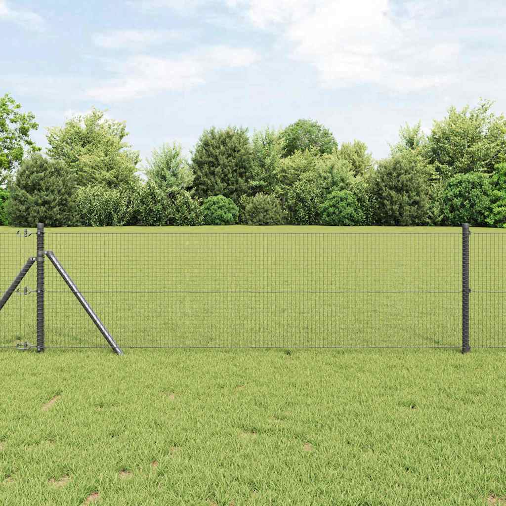 Welded Wire Fence Grey 0.6x50 m Steel - Unbeatable Bargains
