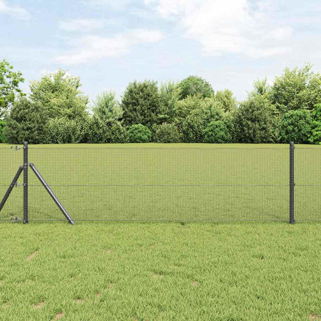 Welded Wire Fence Grey 0.8x100 m Steel - Casper Homes