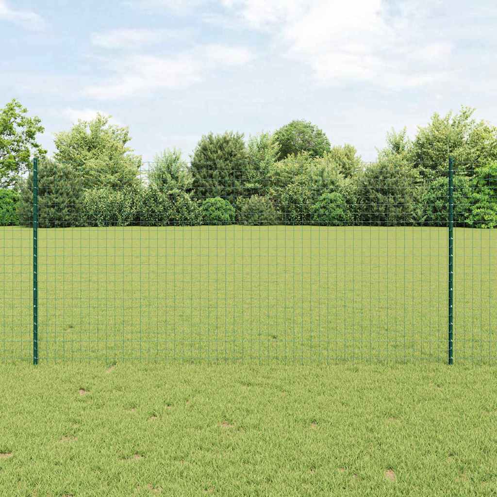 Fence Posts 22 pcs U-Channel Green 160 cm Steel - Unbeatable Bargains