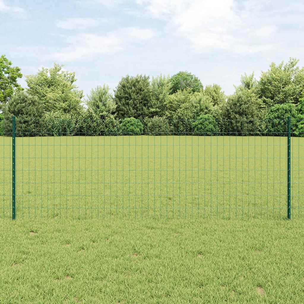 Euro Fence with 5 U Posts Green 0.8x10 m Steel - Style and Chic