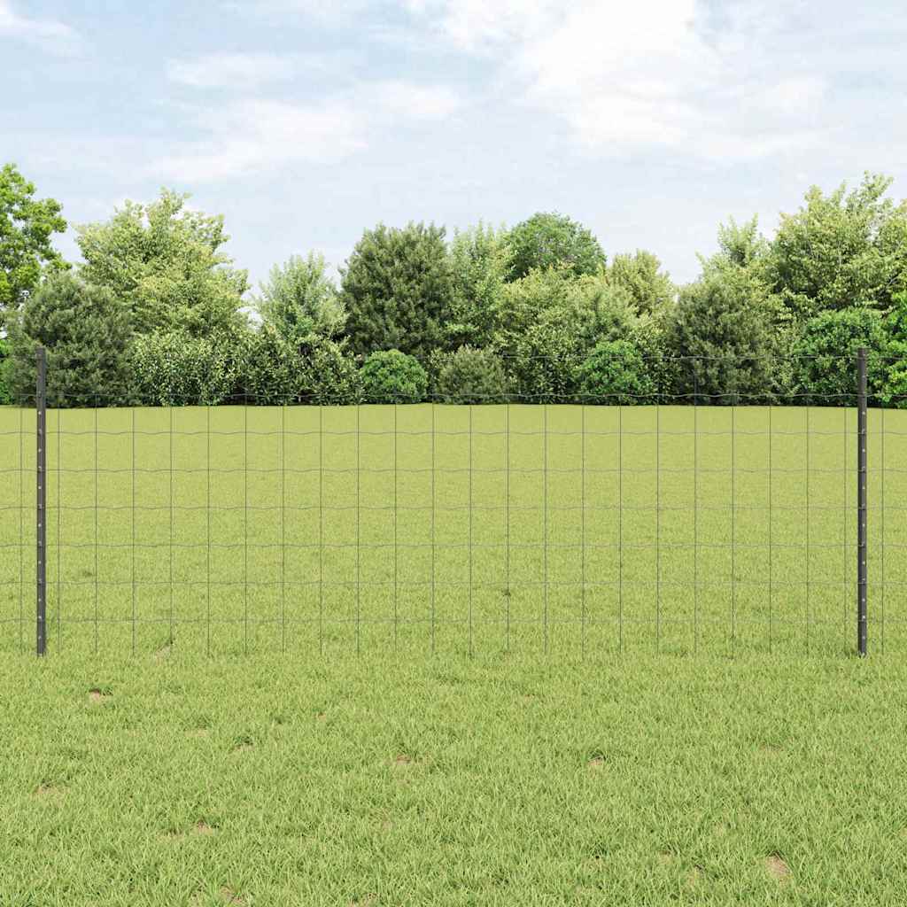Garden Fence Set Set of 2 Grey Powder-Coated Steel Durable - Charlotte Dunes