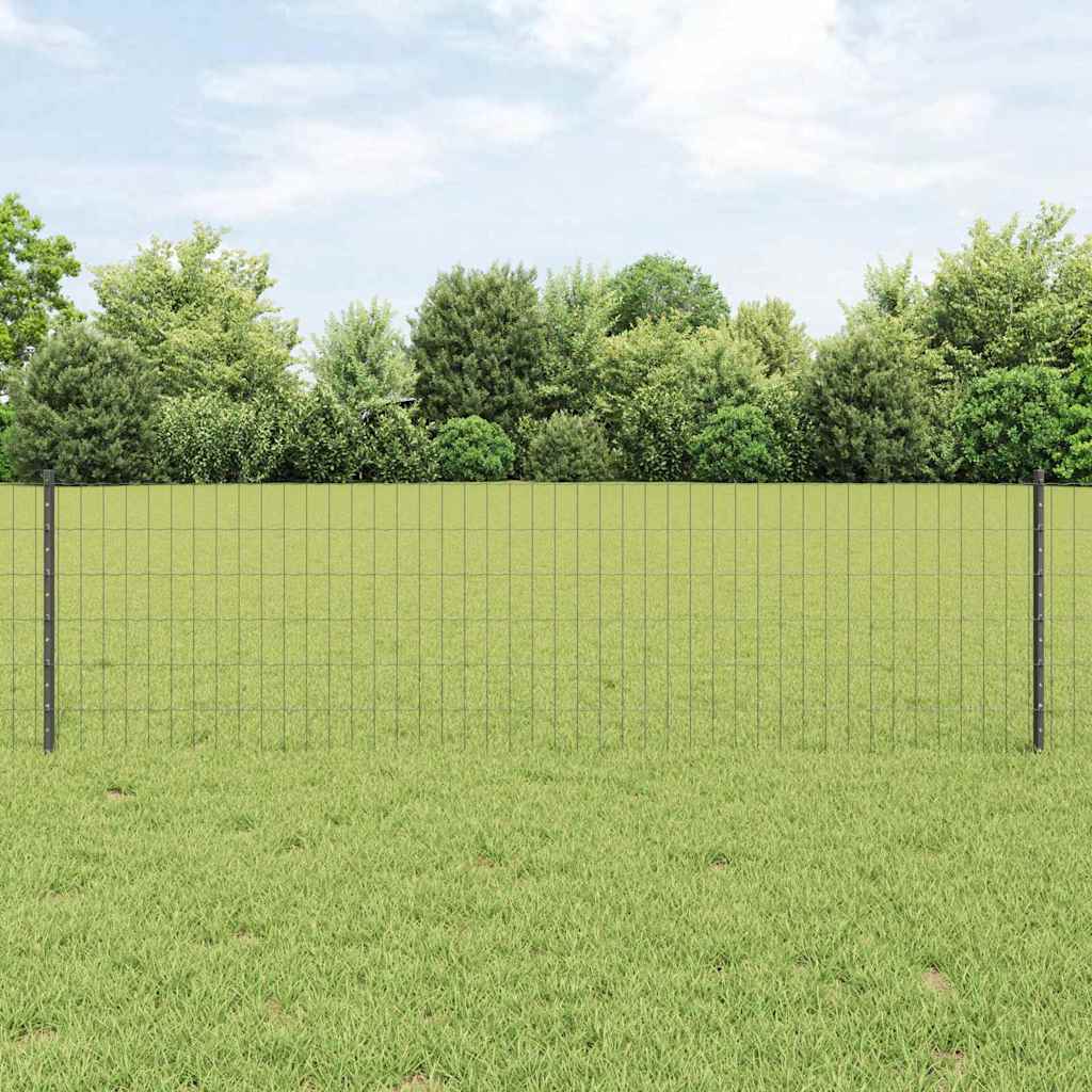 Euro Fence with 22 U Posts Grey 0,6x50 m Steel - All Things Good