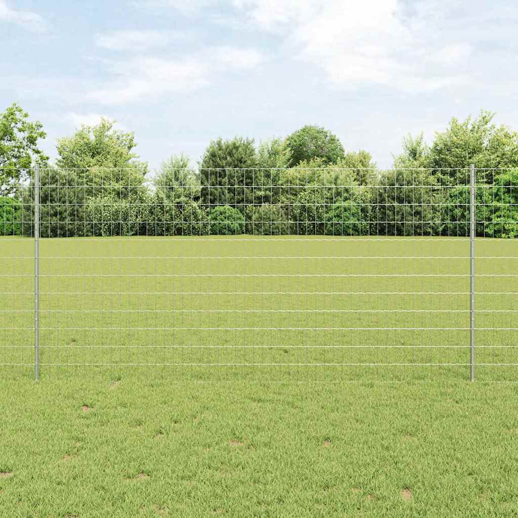 Euro Fence with 10 U Posts Silver 1,2x10 m Steel - Style and Chic