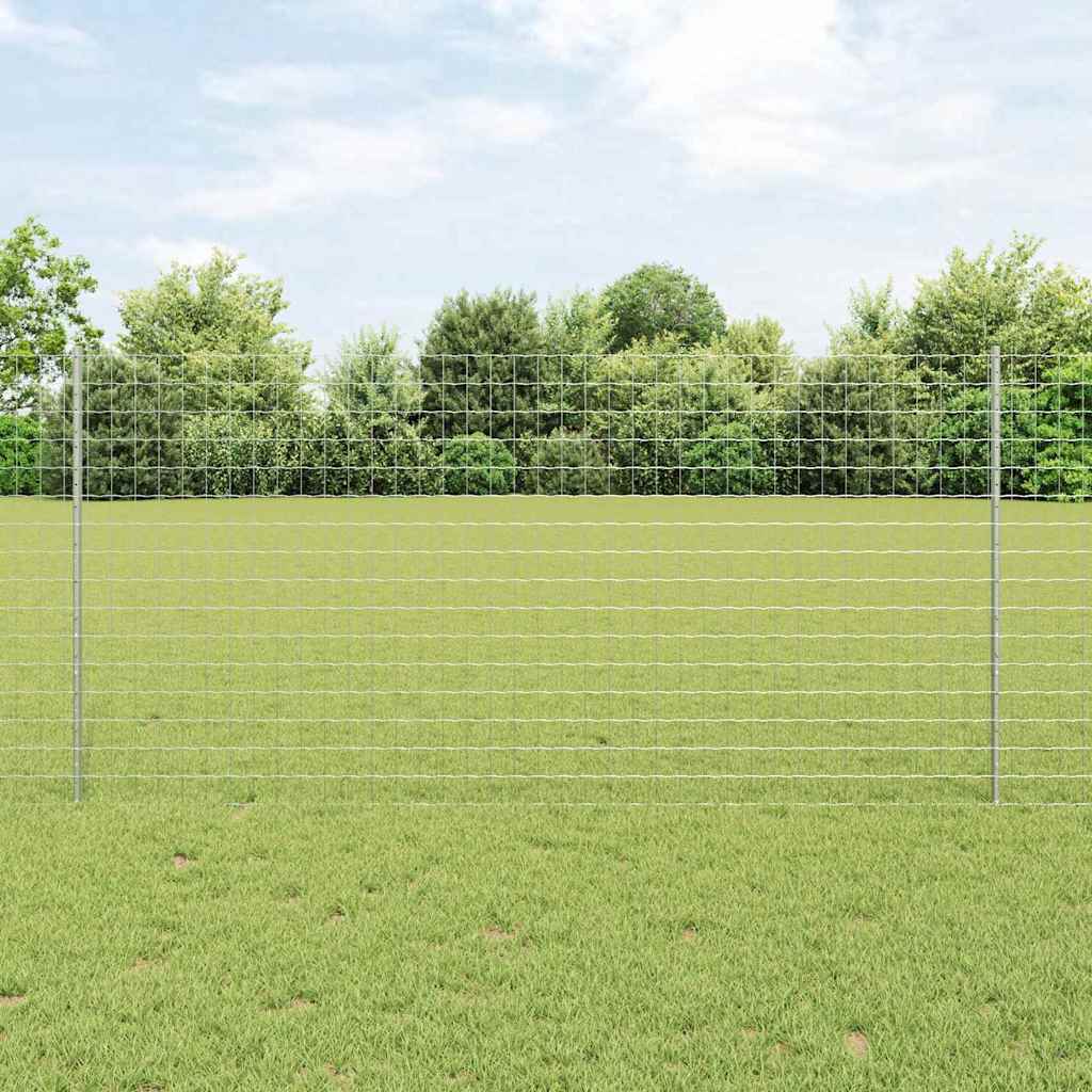 Euro Fence with 22 U Posts Silver 1,2x25 m Steel - Discount Dealers