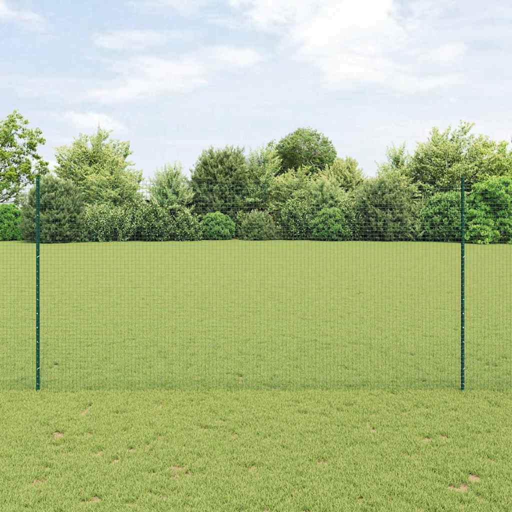 Welded Wire Fence with 5 U Posts Green 1.6x10 m Steel - Merkel Designers