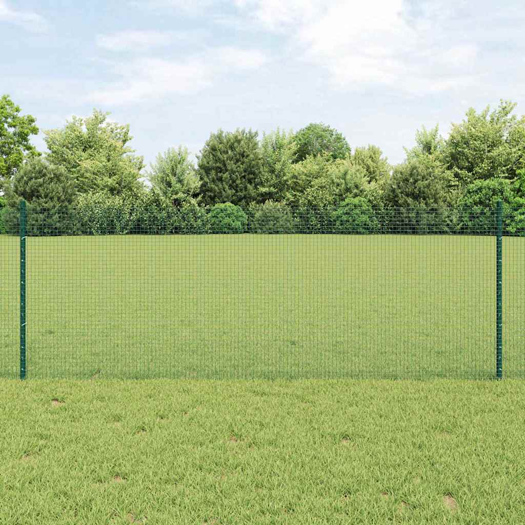 Welded Wire Fence with 22 U Posts Green 0.8x50 m Steel - Merlin Deals
