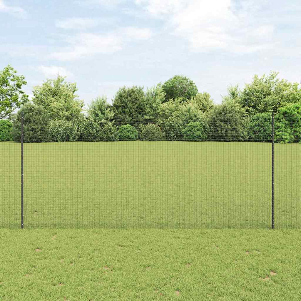 Welded Wire Fence with 10 U Posts Grey 1.4x10 m Steel - Casper Homes