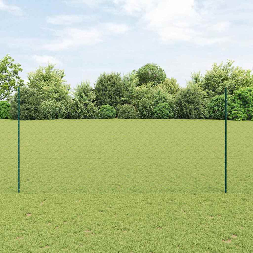 Garden Fence Set Set of 2 Green Metal 25 x 1.5 m Garden Fence - Style and Chic