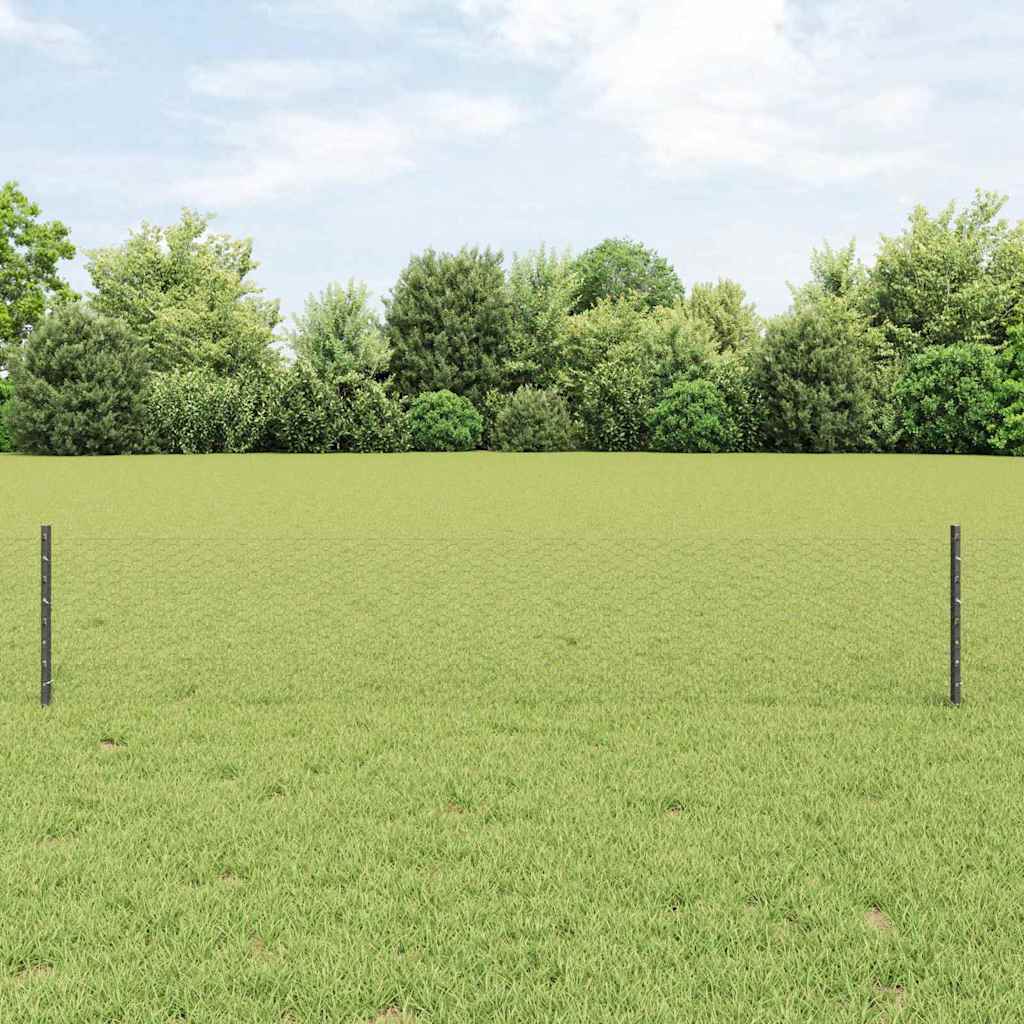 Fence Posts 5 pcs U-Channel Grey 40 cm Steel - All Things Good