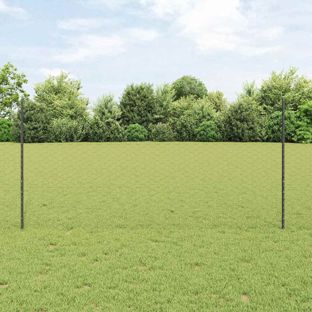Fence Posts 10 pcs U-Channel Grey 120 cm Steel - Sid & Sam