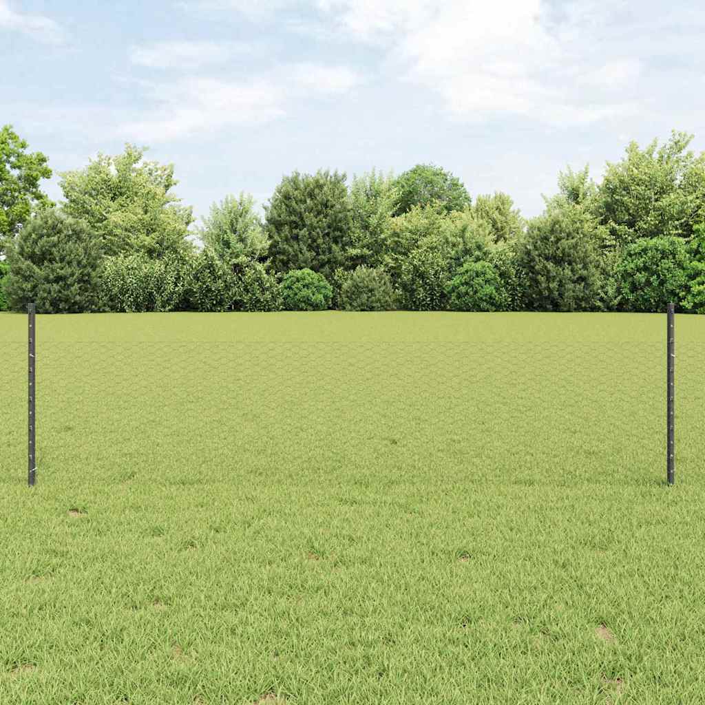 Fence Posts 11 pcs U-Channel Grey 60 cm Steel - The Home Maker