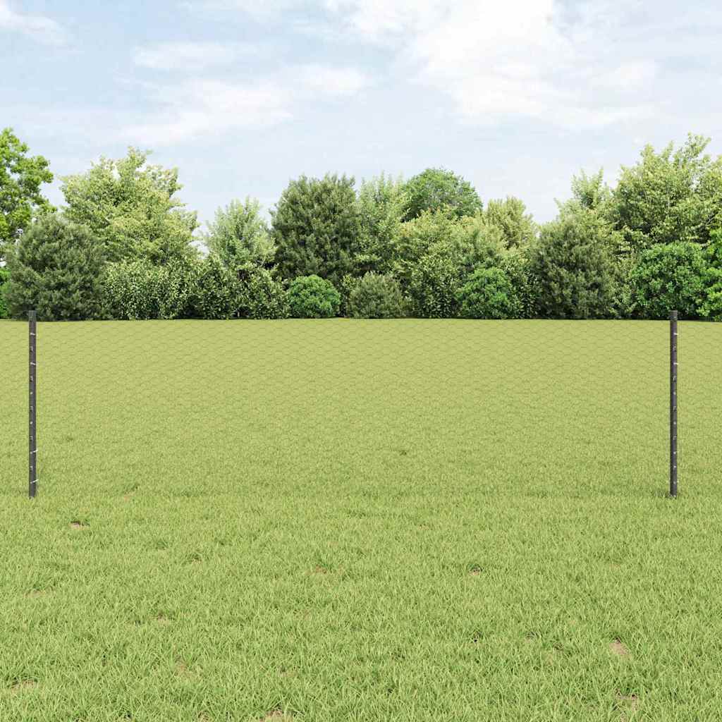 Fence Posts 11 pcs U-Channel Grey 60 cm Steel - Direct Imports