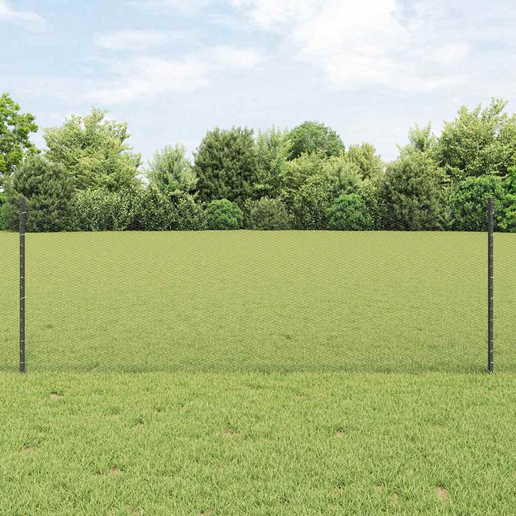 Fence Posts 11 pcs U-Channel Grey 80 cm Steel - Decor Base