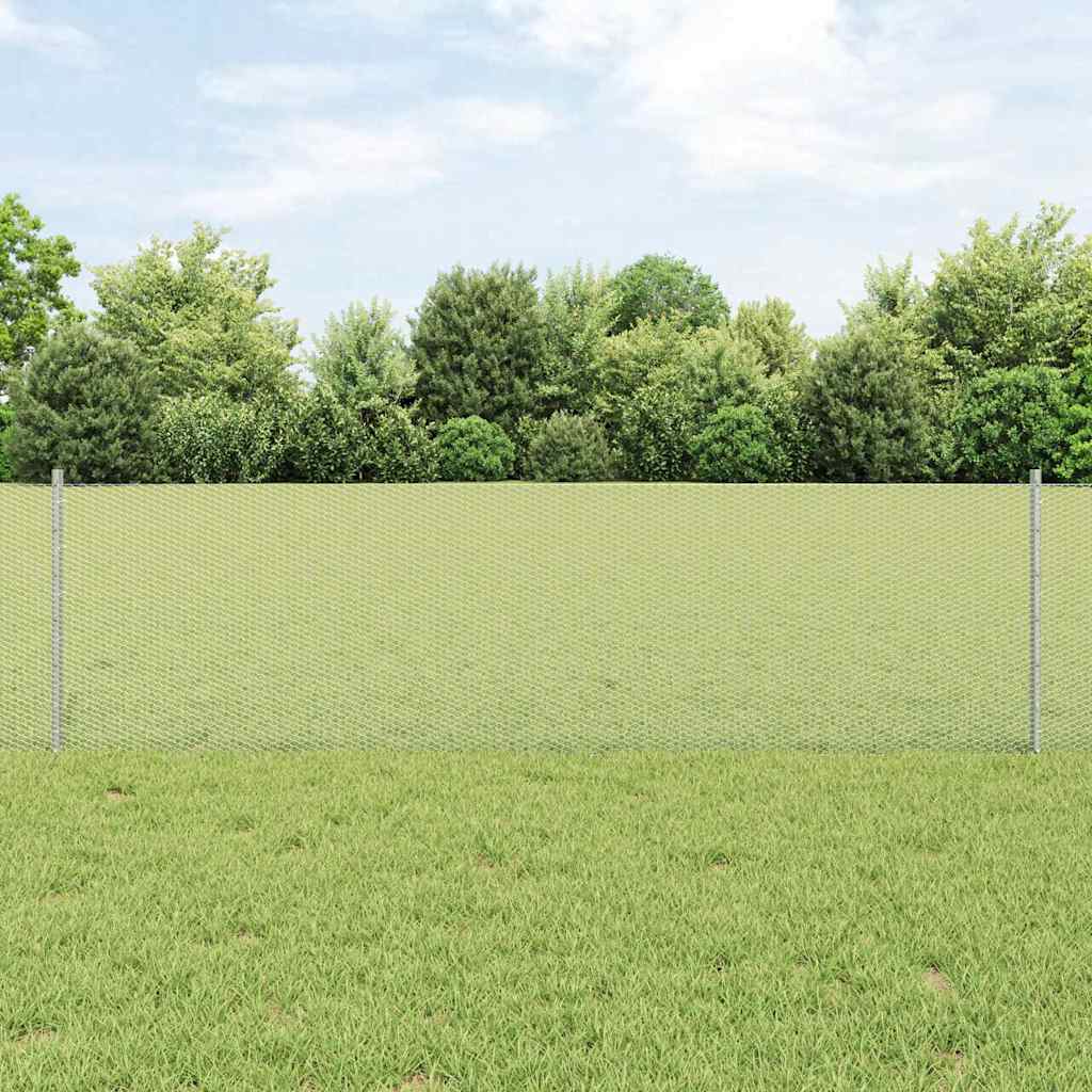Fence Posts 11 pcs U-Channel 60 cm Galvanised Steel - Decor Base