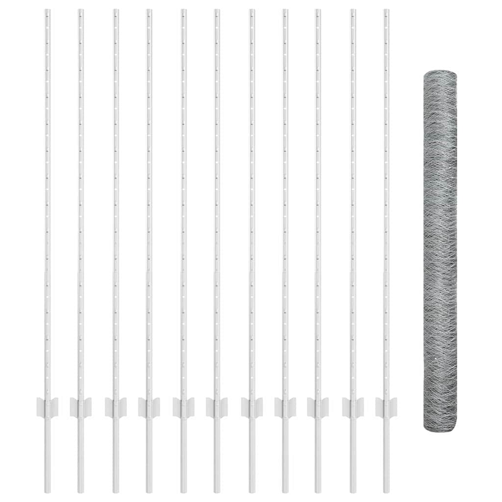 Fence Posts 22 pcs U-Channel 140 cm Galvanised Steel - Tyrell & Tyrell