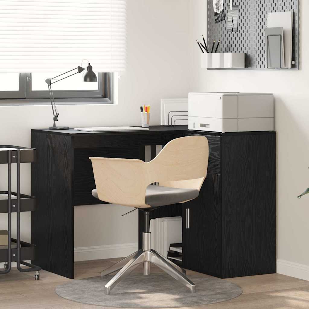 Corner Desk Black Oak 102x88x75 cm Engineered Wood - The Home Maker