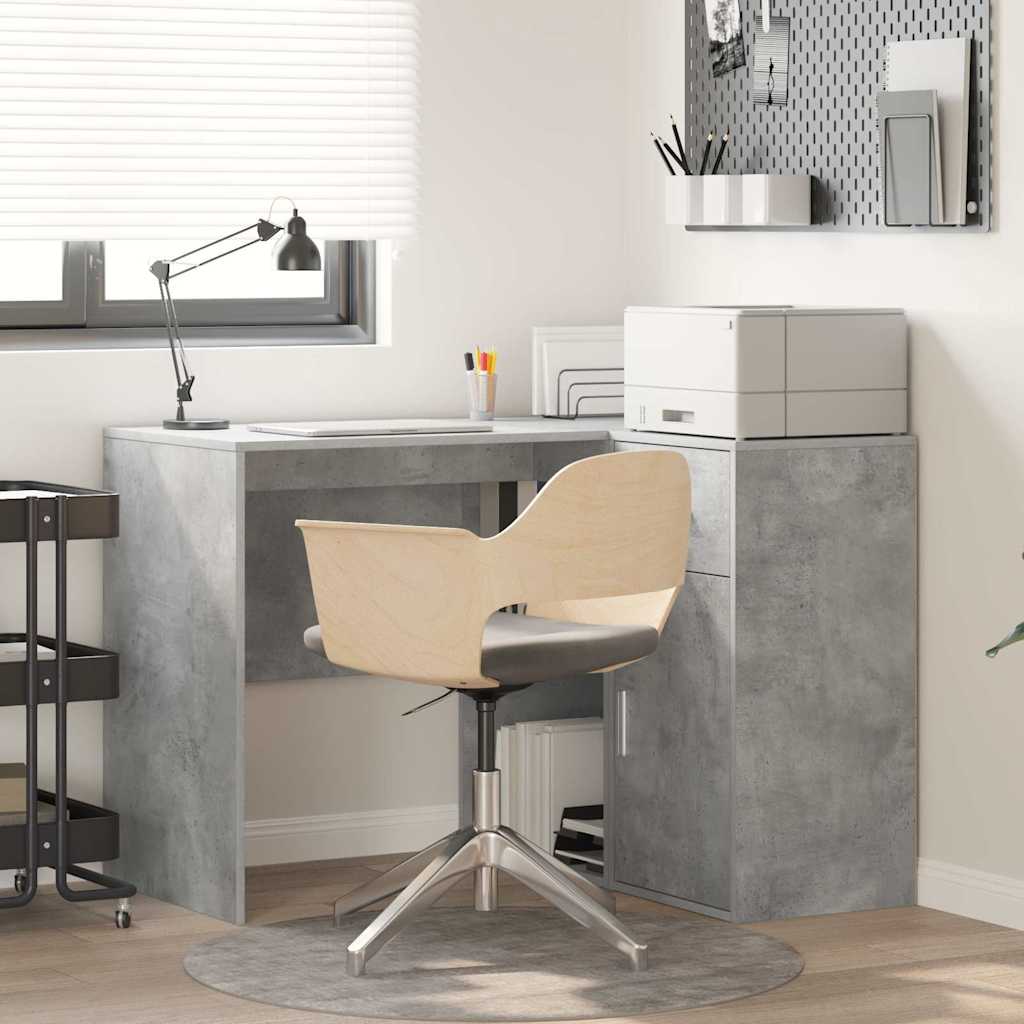 Corner Desk Concrete Grey 102x88x75 cm Engineered Wood - Millennium Furniture